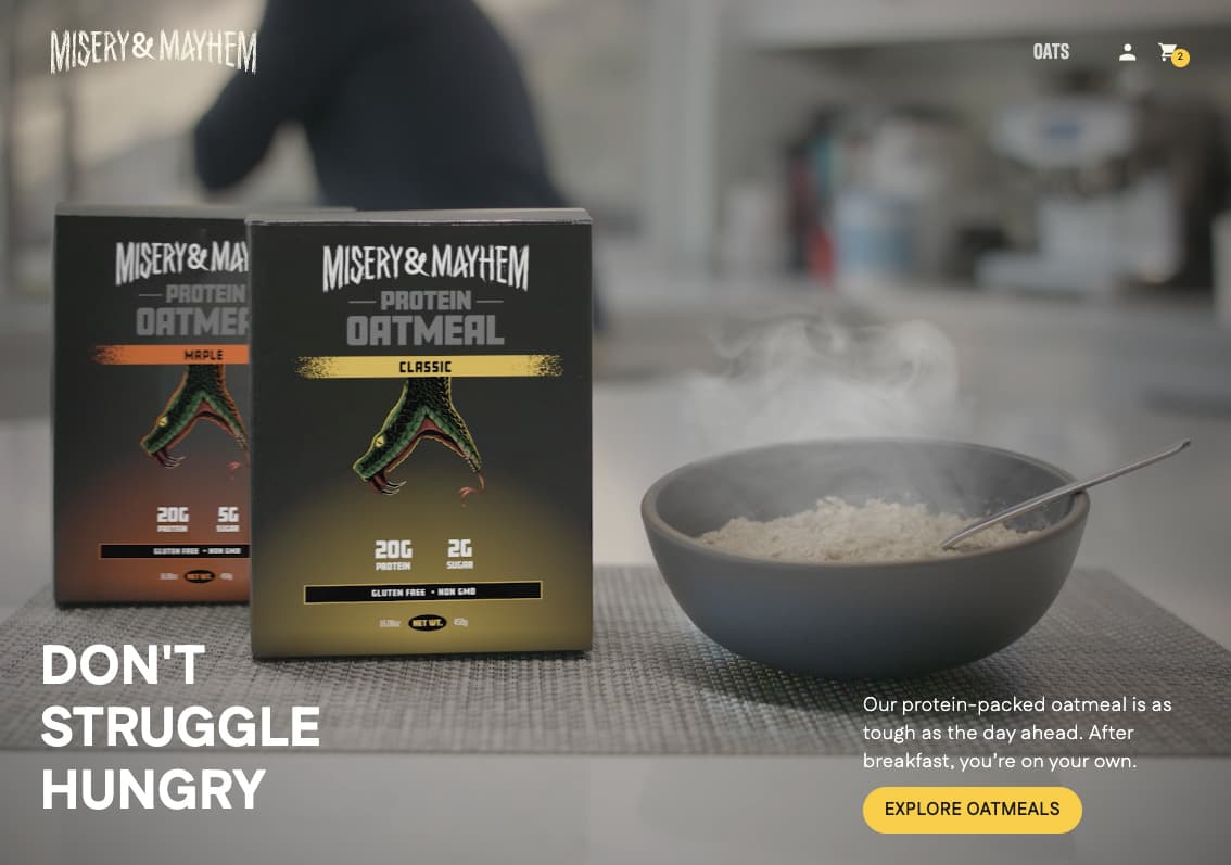 Misery & Mayhem - A sneak peek of the Misery & Mayhem website, showcasing its unique design and user-friendly interface.