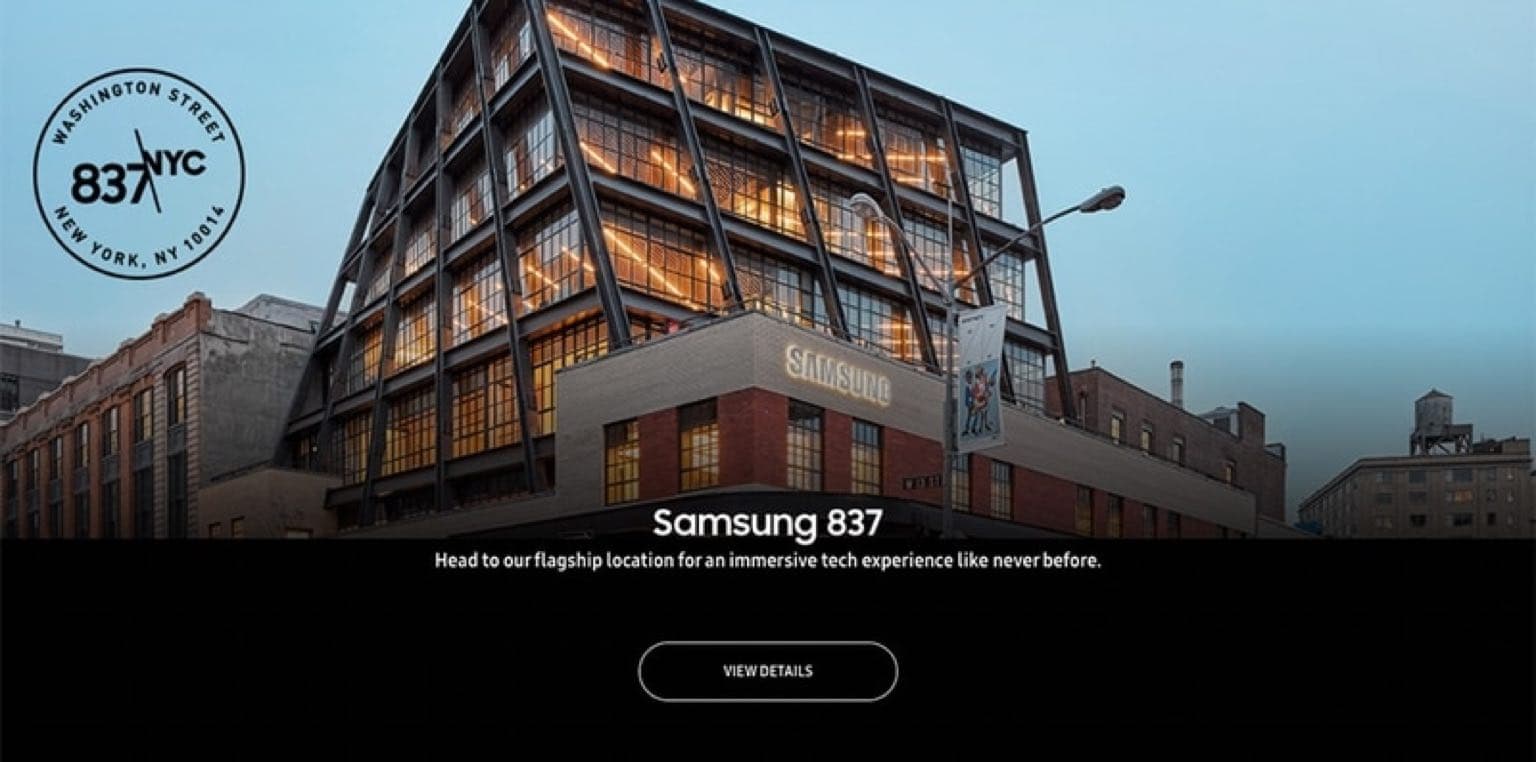 Samsung 837 Site and CMS - A glimpse of the Samsung 837 Site and CMS, showcasing its immersive design and content.